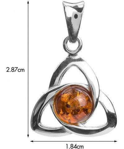 Amber Set Sterling Silver Celtic Earrings Pendant Necklace 18 Inches $19.78 Jewelry Sets