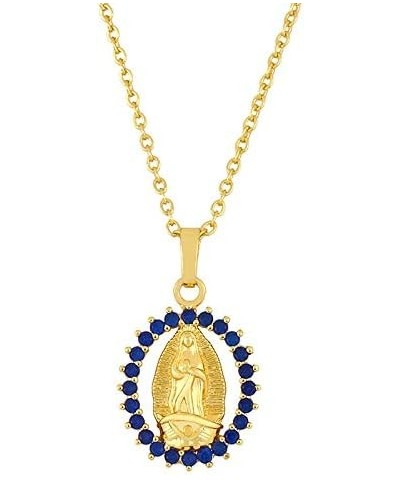 Fashion jewelry- Rosary turkish hip hop pendants necklace, Rainbow Virgin Mary Necklaces For Women Gold Chains Necklace Cryst...