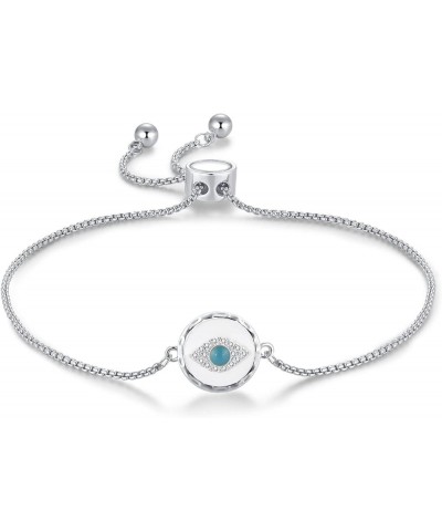 Evil Eye Bracelet for Women Gold Plated Adjustable Cute Chain Tiny Link Bracelet Blue Eye Fashion Jewelry Gift for Teen Girls...