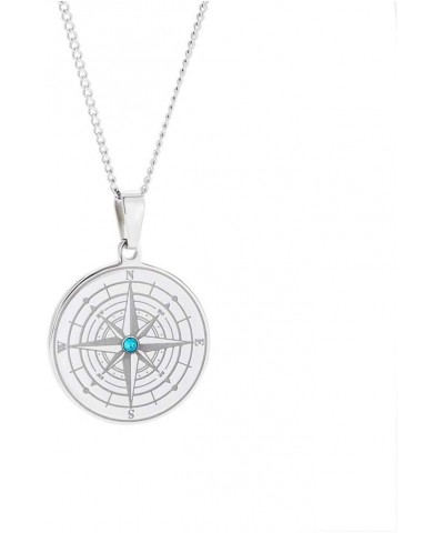 Engravable Compass Pendant with Custom - Mother's Day Gift $51.06 Necklaces