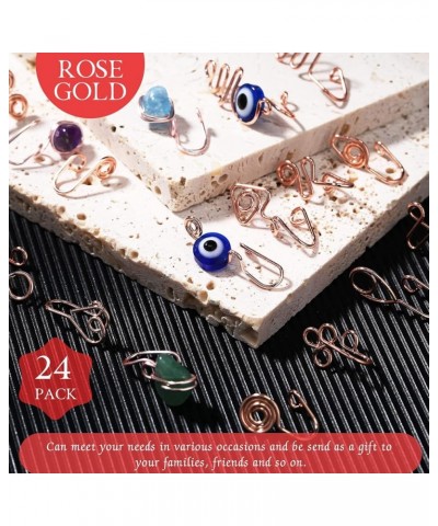 24 Pieces African Nose Cuff Stainless Steel Nose Cuff Non Piercing Fake Nose Ring Evil Eye Clip on Nose Ring for Women Men Ro...