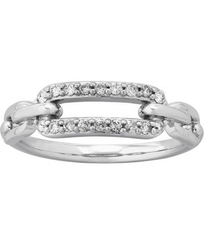 1/6 cttw Diamond Chain Link Ring in Sterling Silver $51.25 Necklaces