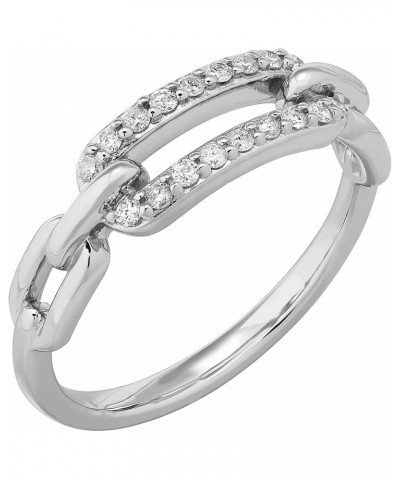 1/6 cttw Diamond Chain Link Ring in Sterling Silver $51.25 Necklaces