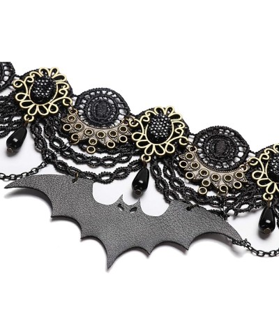 Vintage Black Lace Skull Choker Necklace for Women Girls Halloween Decorations Party Accessory Black9 $6.74 Jewelry Sets