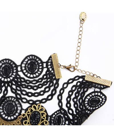 Vintage Black Lace Skull Choker Necklace for Women Girls Halloween Decorations Party Accessory Black9 $6.74 Jewelry Sets