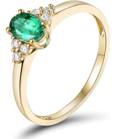 Columbia Emerald Gemstone Solid 14K Yellow Gold Engagement Promise Ring $135.47 Rings