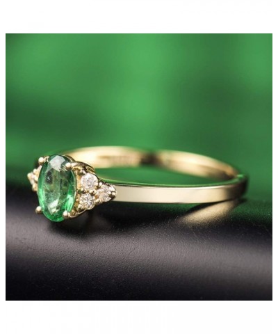 Columbia Emerald Gemstone Solid 14K Yellow Gold Engagement Promise Ring $135.47 Rings