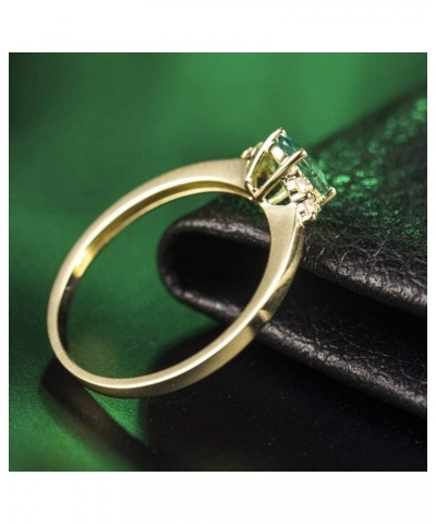 Columbia Emerald Gemstone Solid 14K Yellow Gold Engagement Promise Ring $135.47 Rings