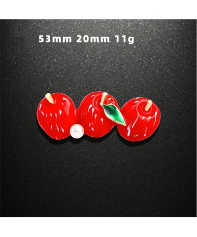 Apple Fruit Brooch Pin for Women Girls Fashion Enamel Cute Red Green Leaf School Teacher Brooches Lapel Pins Dainty Dress Acc...