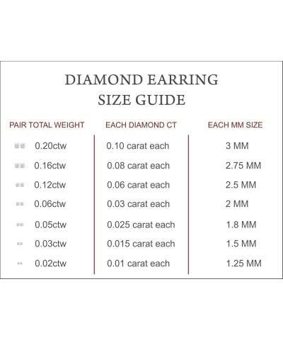 .05-1.00 Carat Natural Round Solitaire Diamond Stud Earrings For Women Girls infants 14k Yellow or White or Rose/Pink Gold 4-...