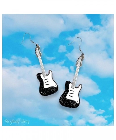 Acrylic Rock Guitar Earrings Retro Punk Music Guitar Earrings Musical Instrument Earrings for Music Lovers Women Teachers Stu...