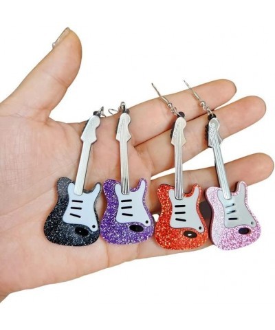 Acrylic Rock Guitar Earrings Retro Punk Music Guitar Earrings Musical Instrument Earrings for Music Lovers Women Teachers Stu...