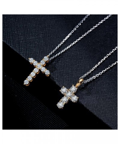 Cross Necklace for Women,18k Gold Plated 2 Tone Dainty Gold Necklace with Silver Chain Short Chain $7.79 Necklaces