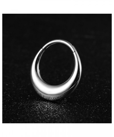 16G/8mm Septum Ring Hoop, 316l Stainless Steel Segment Nose Rings for Men and Women, Hypoallergenic Cartilage Clicker Hoop Ea...