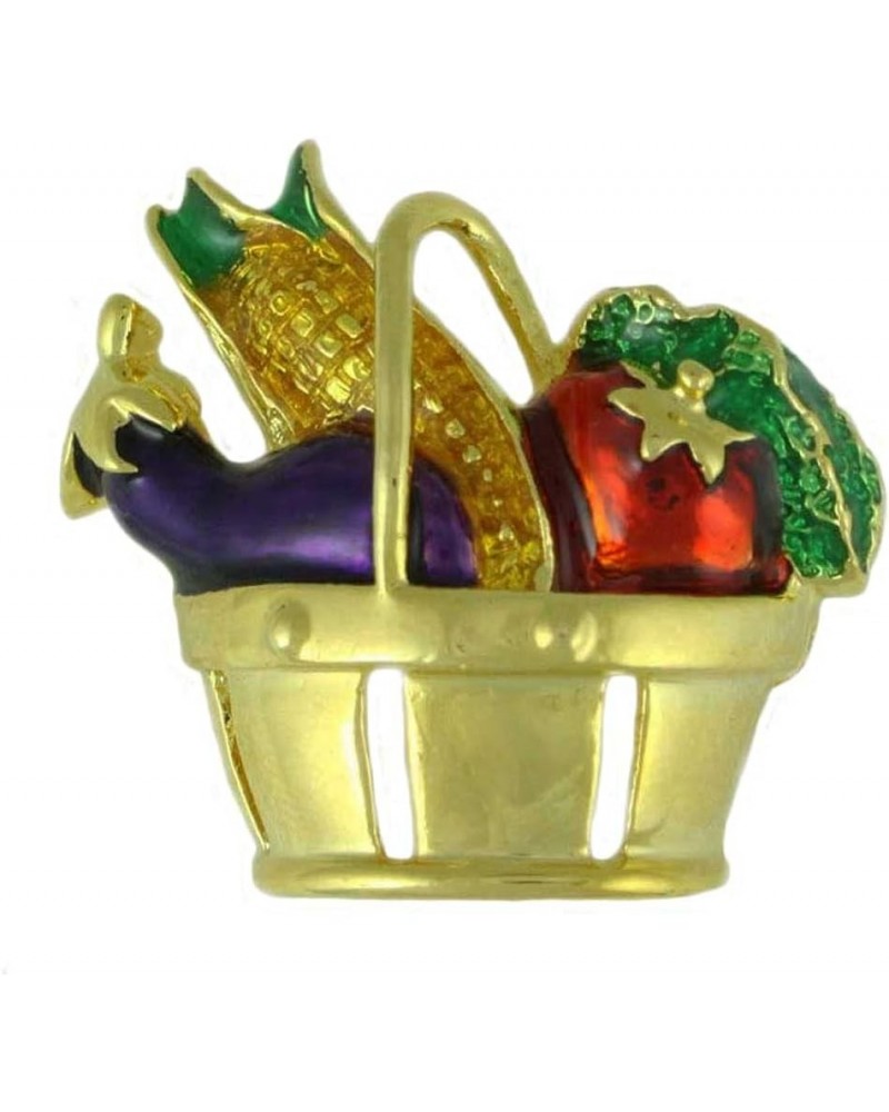 Basket of Vegetables Brooch Pin for Women Men $9.12 Brooches & Pins