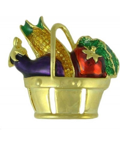 Basket of Vegetables Brooch Pin for Women Men $9.12 Brooches & Pins