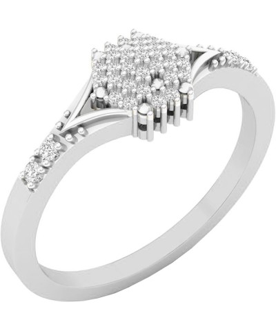 0.15 Carat (ctw) 18K Gold Round Diamond Ladies Cluster Flower Right Hand Ring White Gold $139.75 Rings