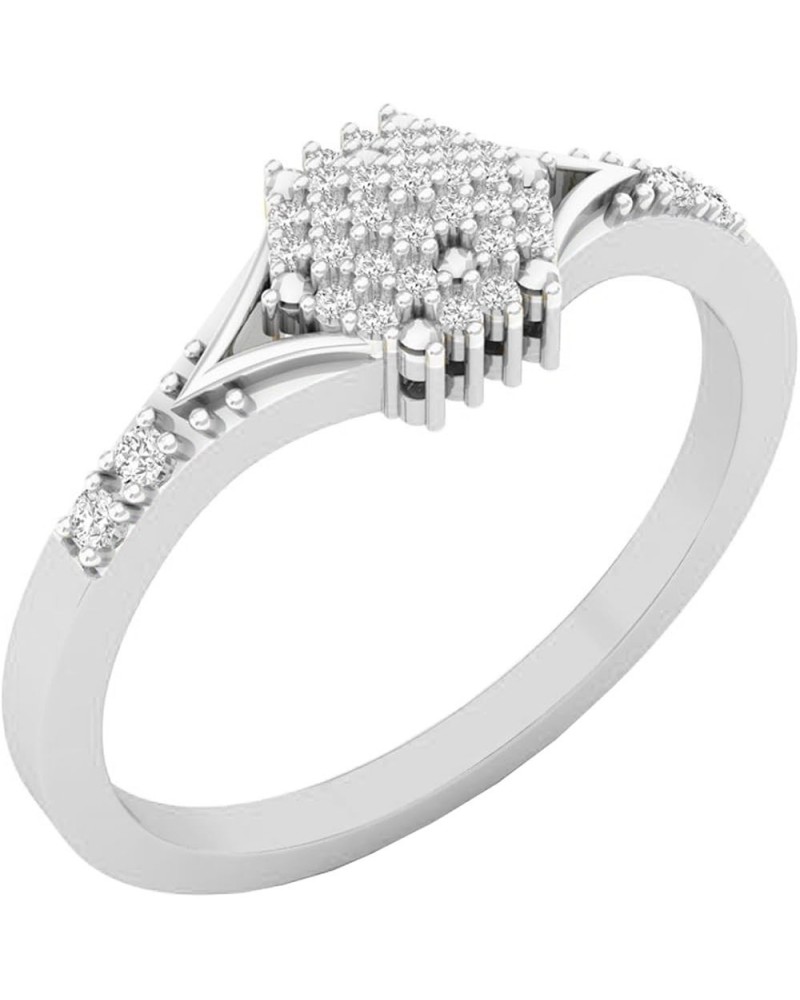 0.15 Carat (ctw) 18K Gold Round Diamond Ladies Cluster Flower Right Hand Ring White Gold $139.75 Rings