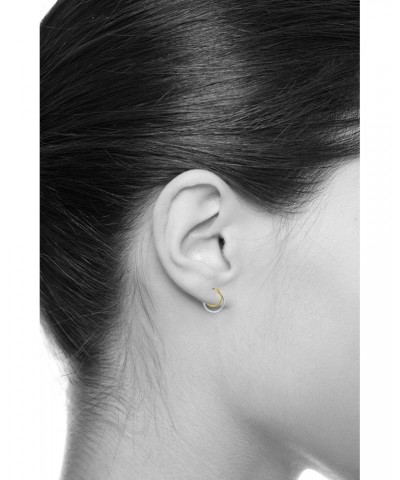 14k REAL Two Tone Gold 4mm Thickness Double Hoop Earrings (16 x 16 mm) $53.55 Earrings