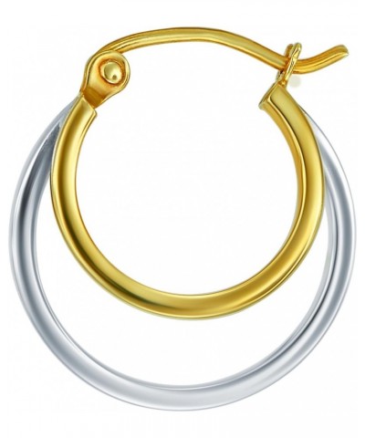 14k REAL Two Tone Gold 4mm Thickness Double Hoop Earrings (16 x 16 mm) $53.55 Earrings