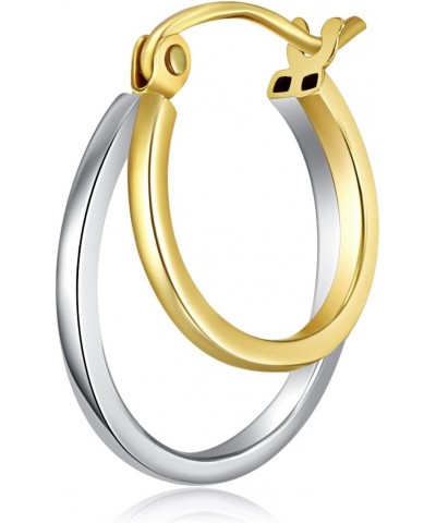 14k REAL Two Tone Gold 4mm Thickness Double Hoop Earrings (16 x 16 mm) $53.55 Earrings