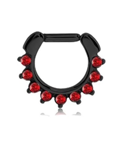 Black-Tone 316L Surgical Steel Septum Clicker Helix Nose Ring Ear Cartilage Red Choose Your Size & Gauge 14G 16G 14G-5/16 - 8...