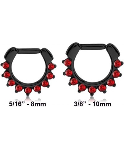 Black-Tone 316L Surgical Steel Septum Clicker Helix Nose Ring Ear Cartilage Red Choose Your Size & Gauge 14G 16G 14G-5/16 - 8...