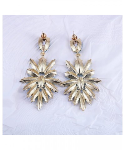 Statement Vintage Dangle Earrings for Women Art Deco Drop Crystal Fashion Prom Party Marquise Cluster Green $10.79 Earrings