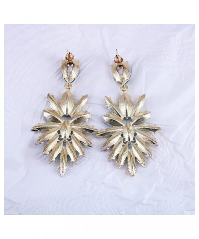 Statement Vintage Dangle Earrings for Women Art Deco Drop Crystal Fashion Prom Party Marquise Cluster Green $10.79 Earrings