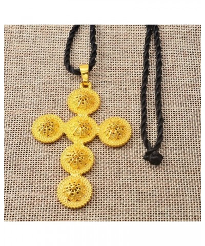 Ethiopian Cross Jewelry | Ethiopian Cross Pendant | Ethiopian Jewelry for Women Set Ethiopian Cross Big Cross Pendant & Black...