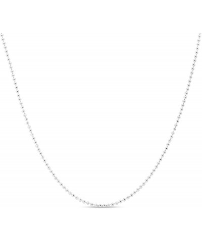 Sterling Silver Italian Ball Bead Chain 1mm Dog Tag Necklace 9 Inches $10.06 Necklaces