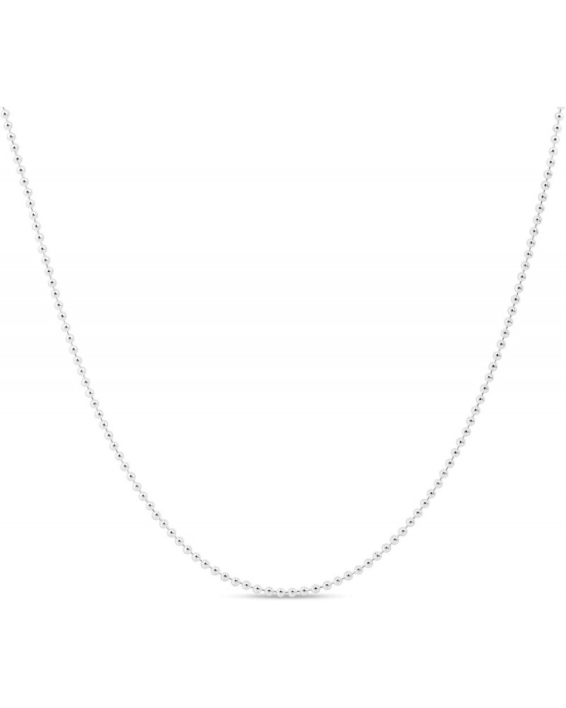 Sterling Silver Italian Ball Bead Chain 1mm Dog Tag Necklace 9 Inches $10.06 Necklaces