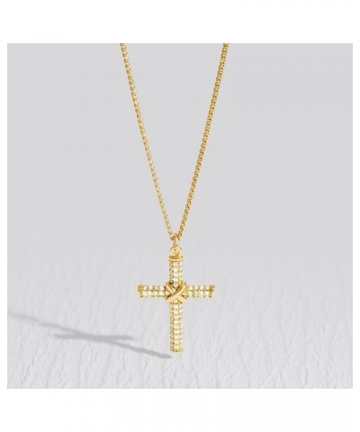 Cross Necklace for Women 14K Gold Plated Cubic Zirconia Cross Pendant Necklaces Christian Jewelry Gifts for Women CZ Crossove...