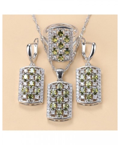 Female Jewelry Olive Green Stone Necklace And Earrings Women Bracelet Sets nicely Olive Green 4PCS $20.65 Jewelry Sets