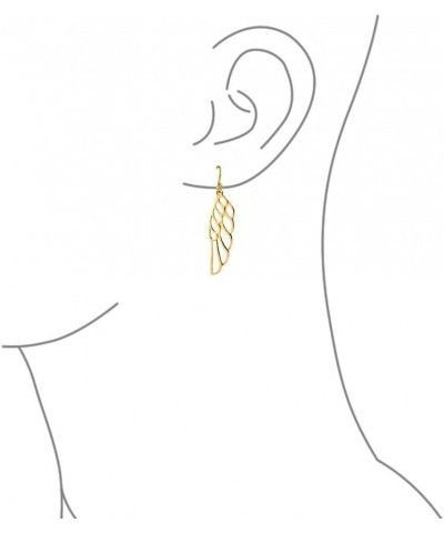 Spiritual Religious Dangle Angel Wing Feather Earrings For Women For Teen Rose Gold Plated .925 Sterling Silver Gold-Tone $15...