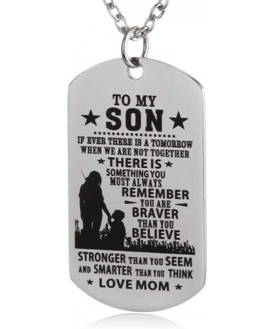 Christian Scripture Religious Dog Tag Necklace,Catholic Bible Verse Baptism Confirmation Sacrament Gifts My son-if ever there...