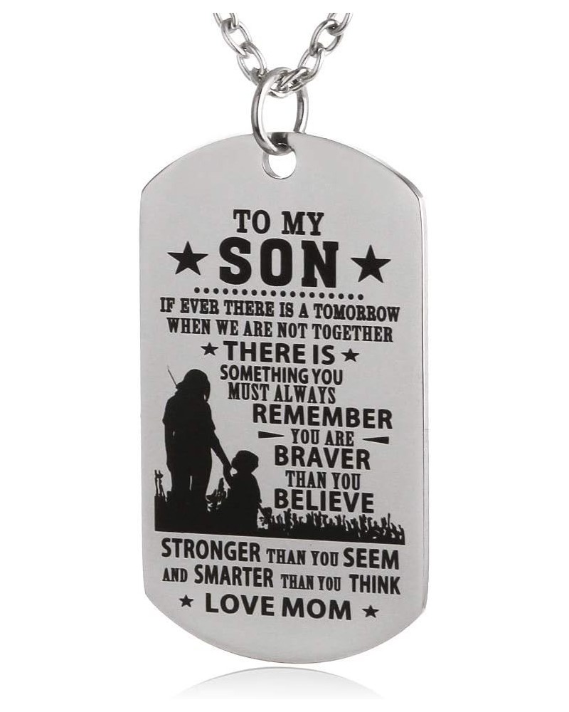 Christian Scripture Religious Dog Tag Necklace,Catholic Bible Verse Baptism Confirmation Sacrament Gifts My son-if ever there...