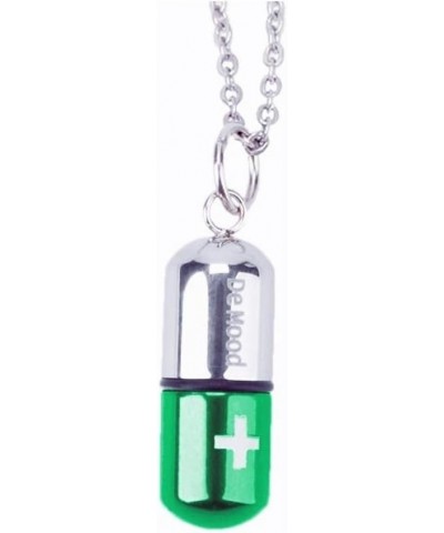 Stainless Steel Pill Capsule Cross Necklace Tube Urn Keepsake Cremation Ashes Memorial Pendant 22 Inch, Silver Black Green $7...