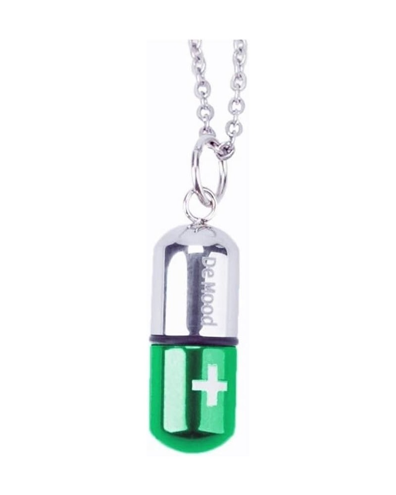 Stainless Steel Pill Capsule Cross Necklace Tube Urn Keepsake Cremation Ashes Memorial Pendant 22 Inch, Silver Black Green $7...