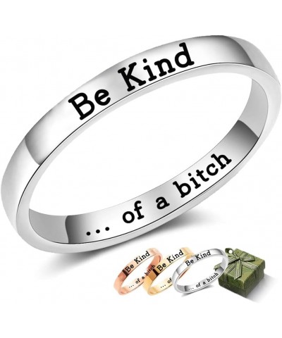 Rings for Women Engraved Ring Inspirational Motivational Be Kind Funny Gift Silver color 6 $14.08 Rings