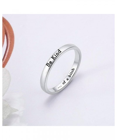 Rings for Women Engraved Ring Inspirational Motivational Be Kind Funny Gift Silver color 6 $14.08 Rings