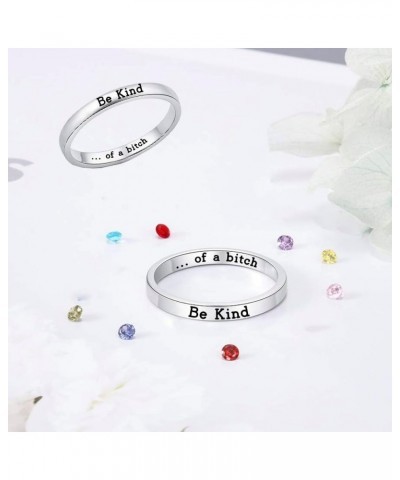 Rings for Women Engraved Ring Inspirational Motivational Be Kind Funny Gift Silver color 6 $14.08 Rings