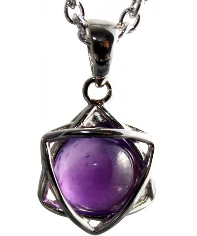 COSUMOSU Gemstone Rhodochrosite Amethyst 925 Sterling Silver 6 point star Pendant Amethyst $13.62 Necklaces