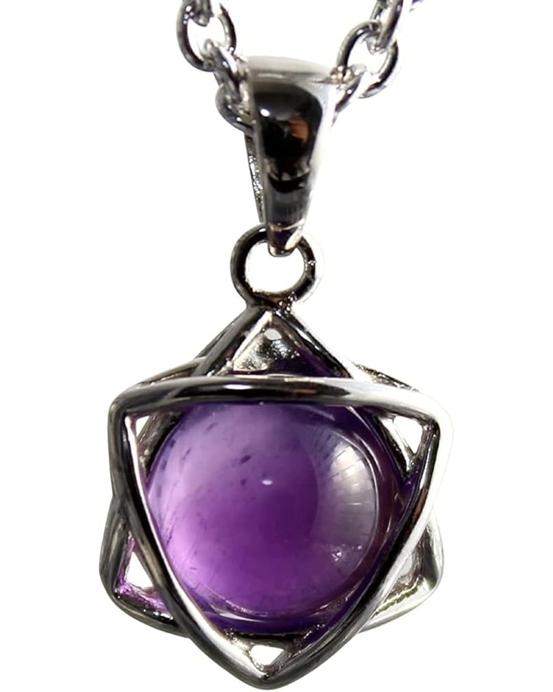 COSUMOSU Gemstone Rhodochrosite Amethyst 925 Sterling Silver 6 point star Pendant Amethyst $13.62 Necklaces