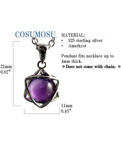 COSUMOSU Gemstone Rhodochrosite Amethyst 925 Sterling Silver 6 point star Pendant Amethyst $13.62 Necklaces