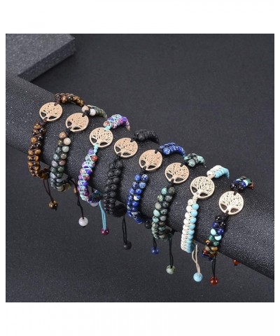 Women Handmade Boho Wrap Bracelets Natural Stone Variety Beads Strand Bracelet Blue Emperor Stone $11.21 Bracelets