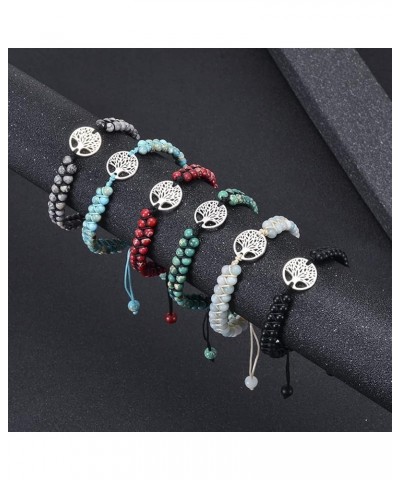 Women Handmade Boho Wrap Bracelets Natural Stone Variety Beads Strand Bracelet Blue Emperor Stone $11.21 Bracelets