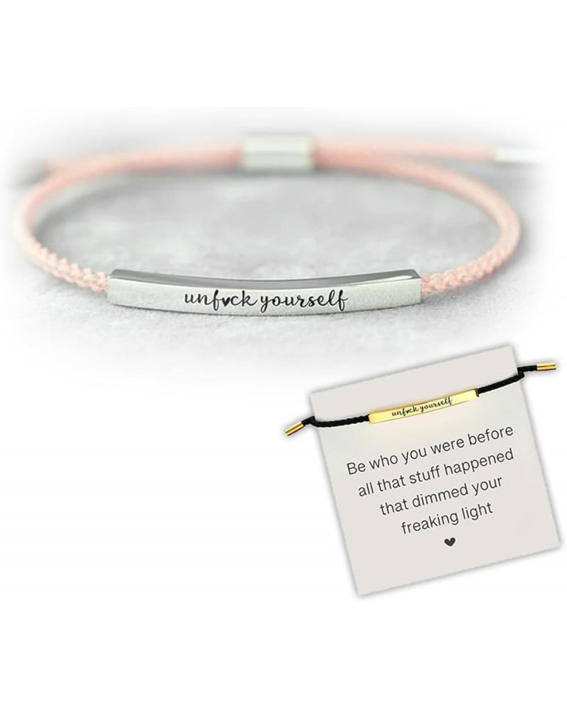 Unf ck Yourself Tube Bracelet, Adjustable Hand Braided Wrap Tube Bracelet, Couple Bracelet, Meaningful Inspirational Reminder...