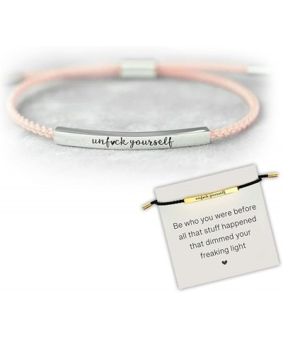 Unf ck Yourself Tube Bracelet, Adjustable Hand Braided Wrap Tube Bracelet, Couple Bracelet, Meaningful Inspirational Reminder...