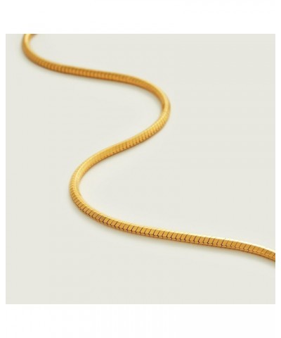 Gold Necklace for Women 18K Vacuum Gold Plated Mariner Chain Necklaces Flat Surface Laser Cut Chain Simple Choker Necklace fo...